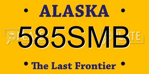 585SMB Alaska License Plate