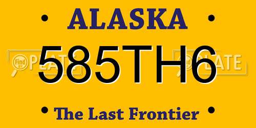 585TH6 Alaska License Plate