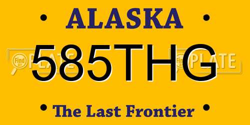 585THG Alaska License Plate