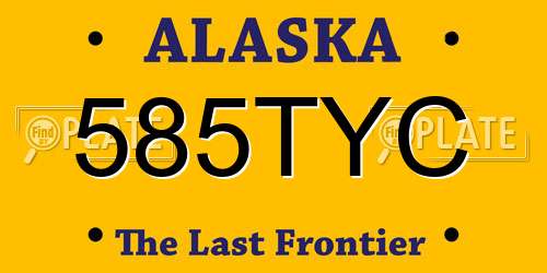 585TYC Alaska License Plate