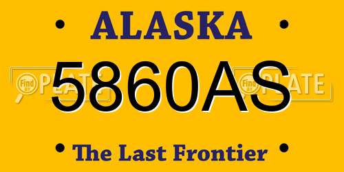 5860AS Alaska License Plate