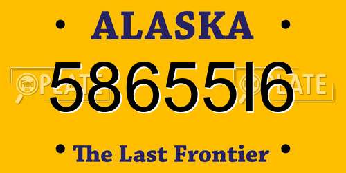 58655I6 Alaska License Plate