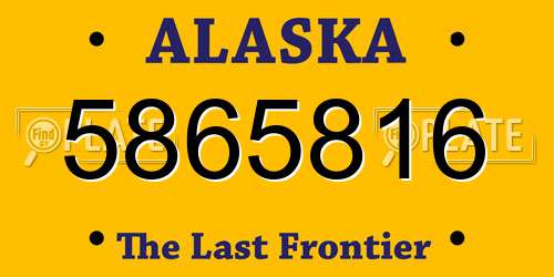 5865816 Alaska License Plate