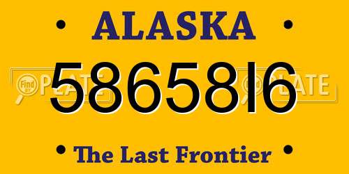 58658I6 Alaska License Plate