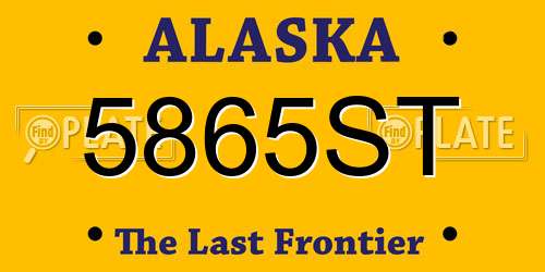 5865ST Alaska License Plate