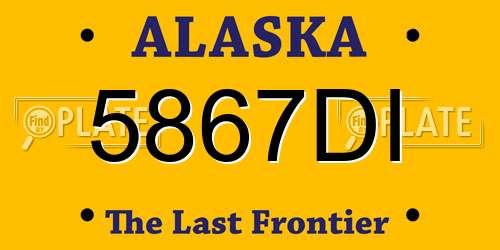 5867DI Alaska License Plate