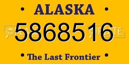 5868516 Alaska License Plate