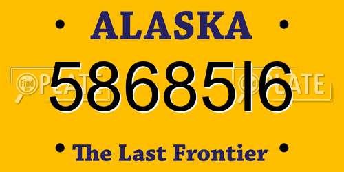 58685I6 Alaska License Plate