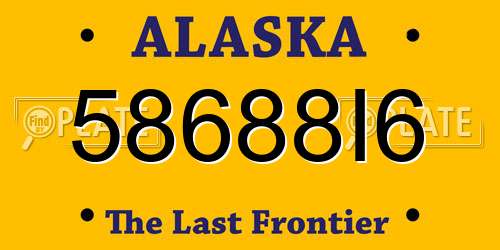 58688I6 Alaska License Plate