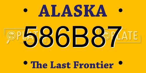 586B87 Alaska License Plate
