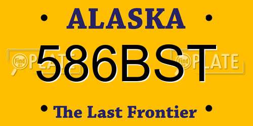 586BST Alaska License Plate