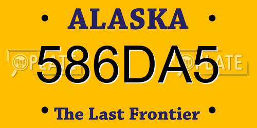586DA5 Alaska License Plate