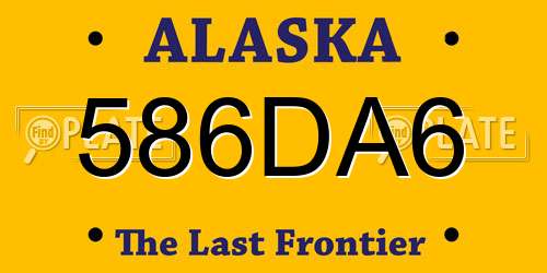 586DA6 Alaska License Plate