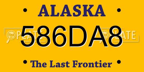 586DA8 Alaska License Plate