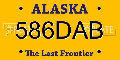 586DAB Alaska License Plate