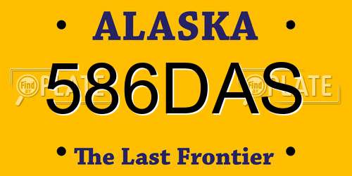 586DAS Alaska License Plate