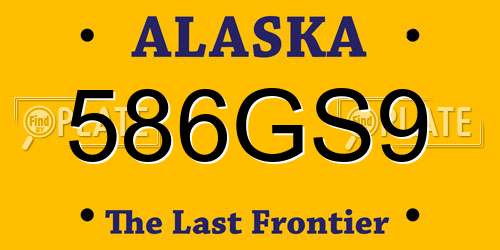 586GS9 Alaska License Plate