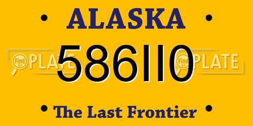 586II0 Alaska License Plate