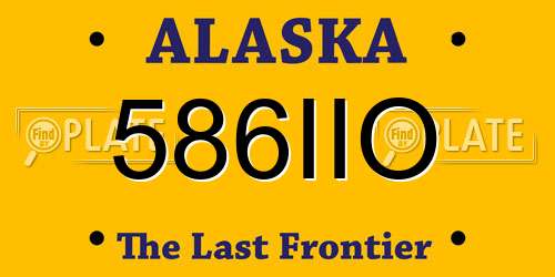 586IIO Alaska License Plate