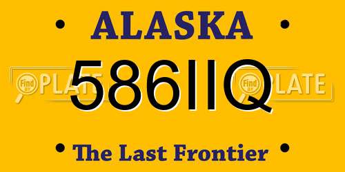 586IIQ Alaska License Plate