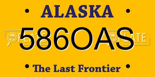 586OAS Alaska License Plate