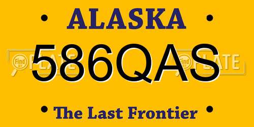 586QAS Alaska License Plate