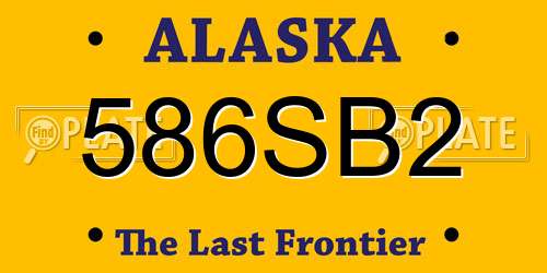 586SB2 Alaska License Plate