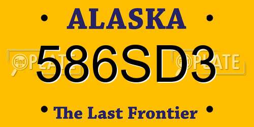 586SD3 Alaska License Plate