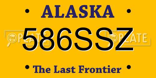 586SSZ Alaska License Plate