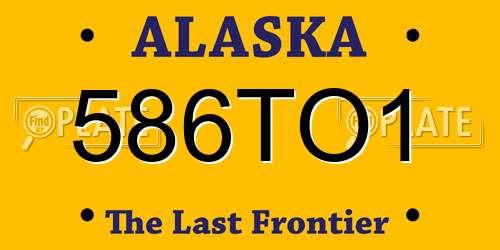 586TO1 Alaska License Plate