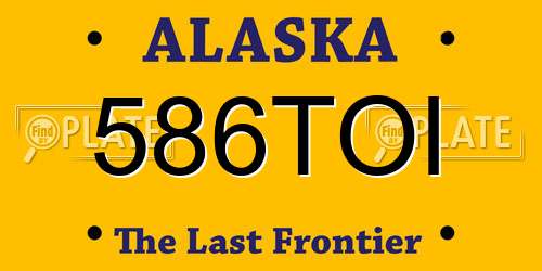 586TOI Alaska License Plate