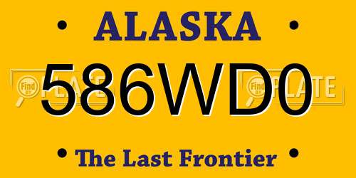 586WD0 Alaska License Plate