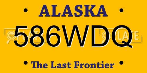586WDQ Alaska License Plate