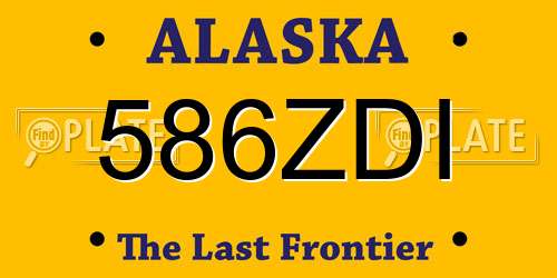 586ZDI Alaska License Plate