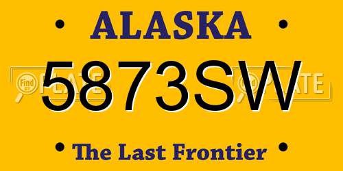 5873SW Alaska License Plate