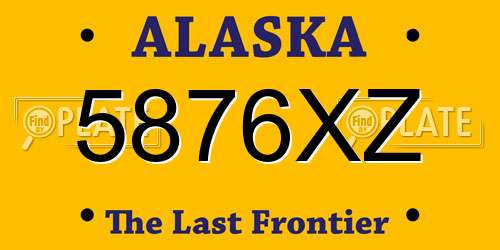 5876XZ Alaska License Plate