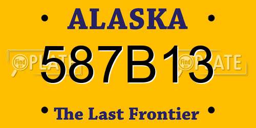 587B13 Alaska License Plate