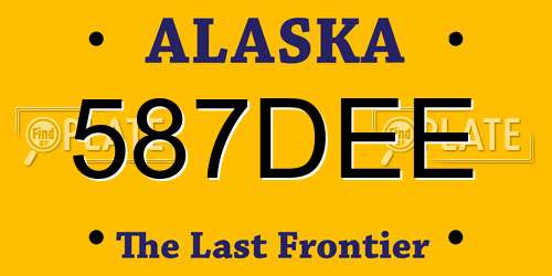 587DEE Alaska License Plate
