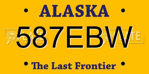 587EBW Alaska License Plate