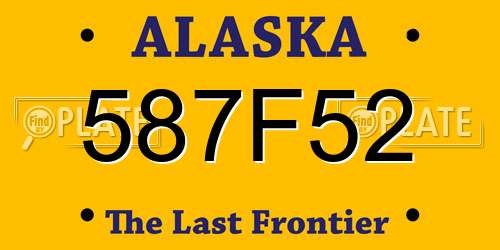587F52 Alaska License Plate