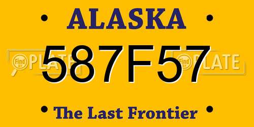 587F57 Alaska License Plate