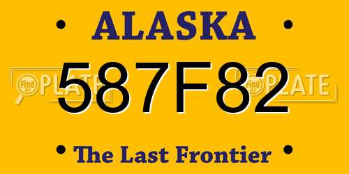 587F82 Alaska License Plate