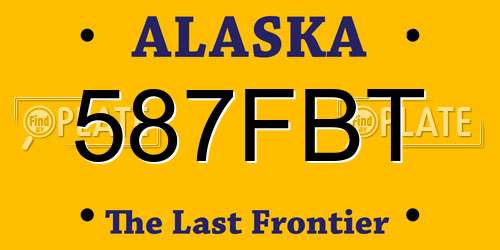 587FBT Alaska License Plate