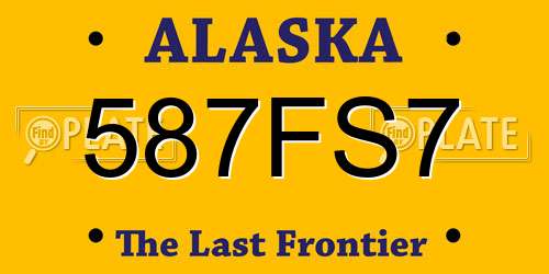 587FS7 Alaska License Plate