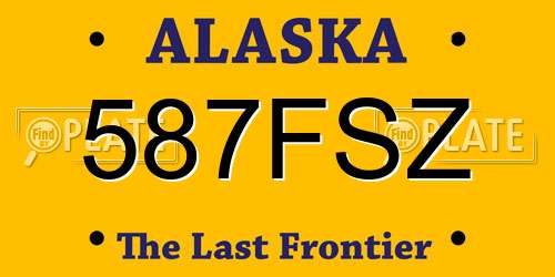 587FSZ Alaska License Plate