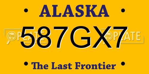 587GX7 Alaska License Plate
