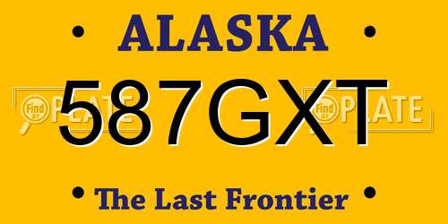 587GXT Alaska License Plate