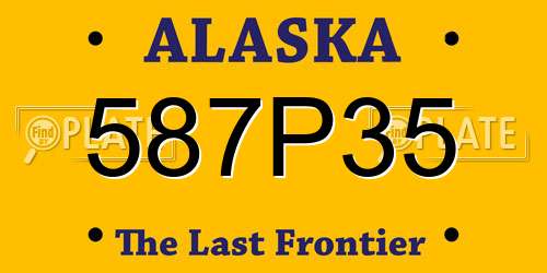 587P35 Alaska License Plate