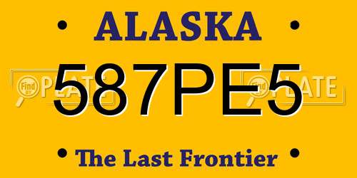 587PE5 Alaska License Plate