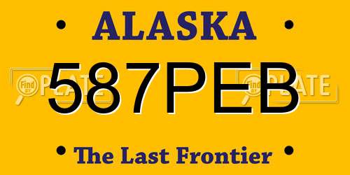 587PEB Alaska License Plate